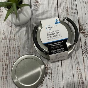 6 Piece Stainless Steel Coaster Set